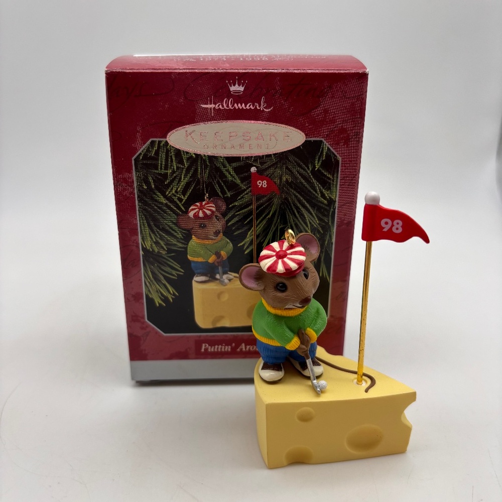 Hallmark Keepsake Puttin' Around Mouse and Cheese Christmas Ornament